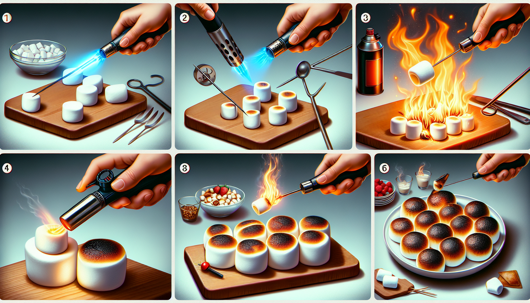 découvrez la technique pour griller parfaitement des chamallows avec un chalumeau de cuisine et savourez des marshmallows croustillants et fondants à la fois.