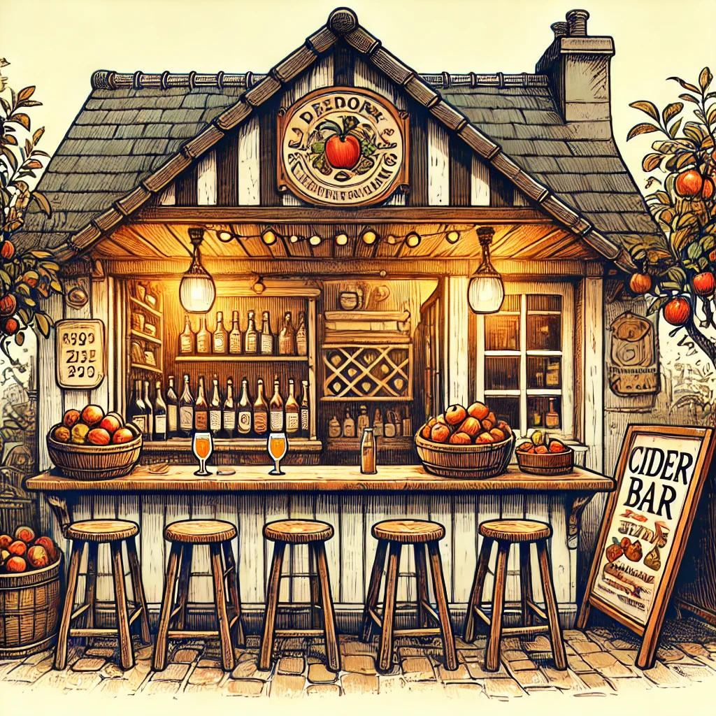 Un bar à cidre accueillant en Bretagne, France, avec une ambiance chaleureuse.