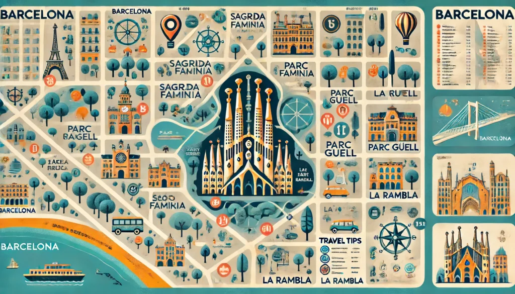 Carte de Barcelone et astuces de voyage