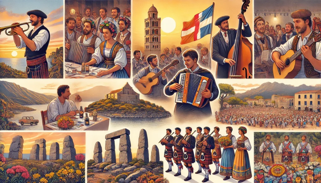 Scènes de festivals, musique traditionnelle et sites historiques corses