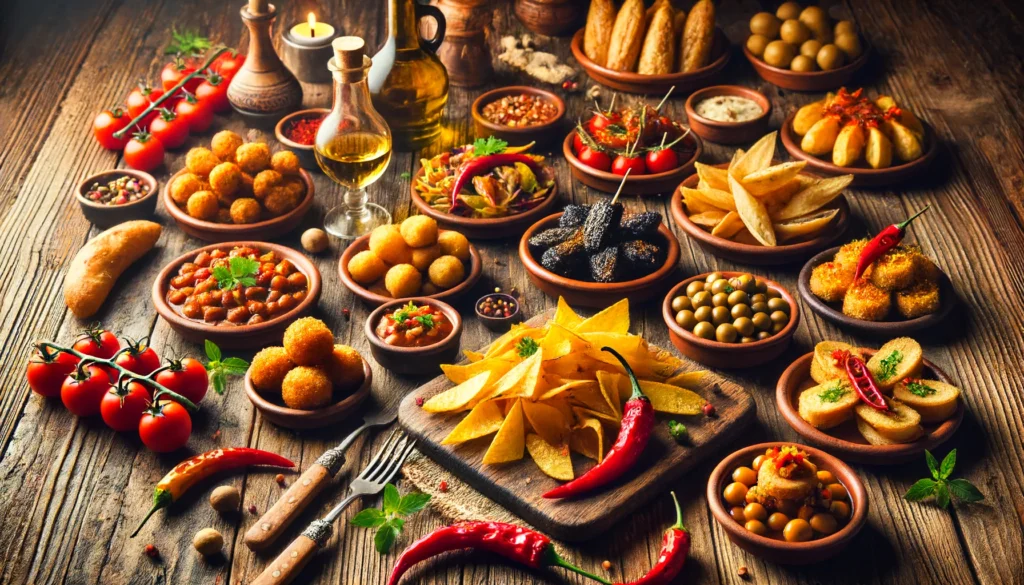 Assortiment de tapas dans un restaurant de Barcelone